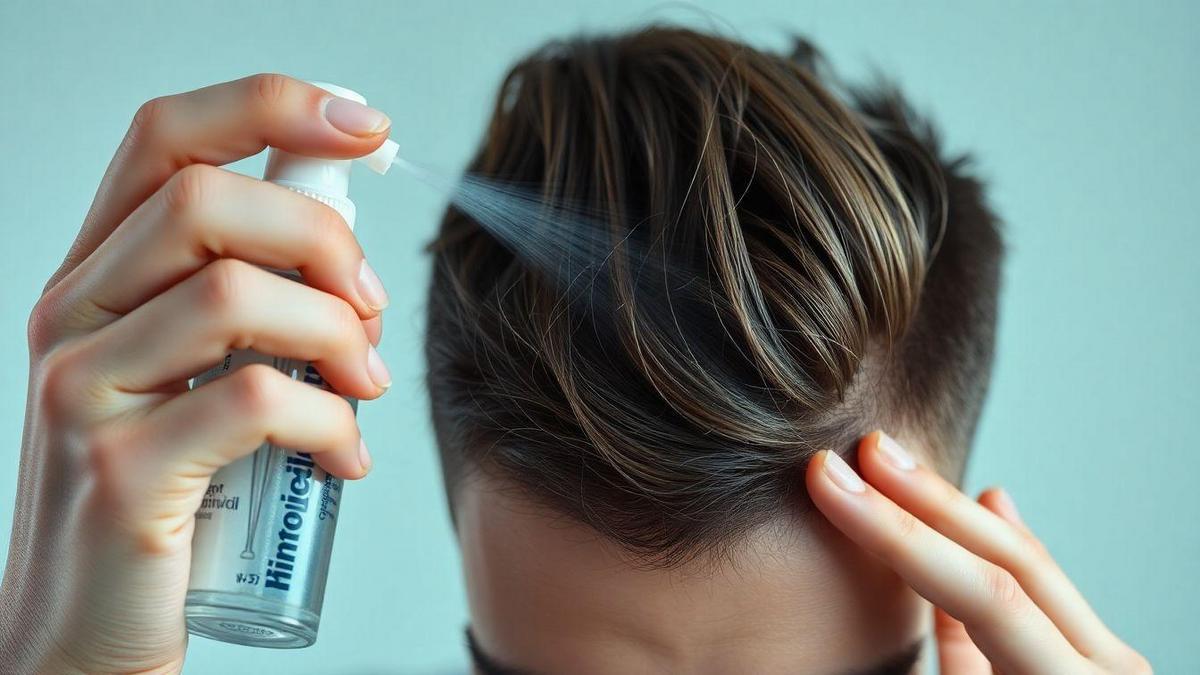 Como minoxidil spray age no couro cabeludo para estimular crescimento capilar